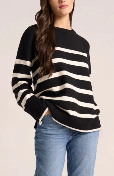 Matty M . Elliot Stripe Sweater In Black