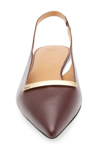 Tod's Barretta Pointed Toe Slingback Flat