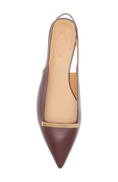 Tod's Barretta Pointed Toe Slingback Flat
