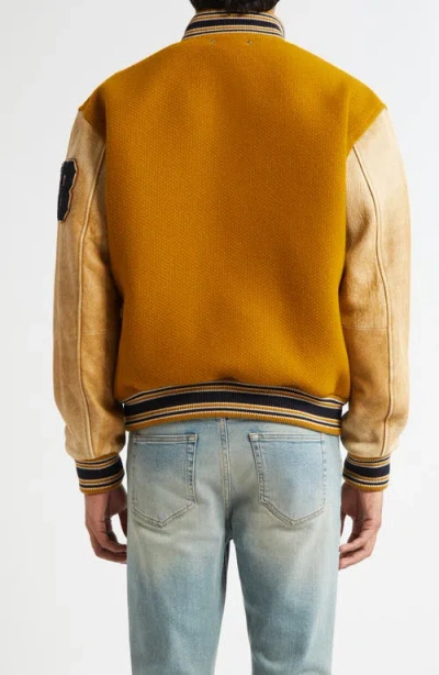 Golden Goose Wool And Leather Bomber Jacket In Brown