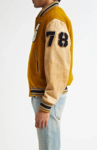 Golden Goose Wool And Leather Bomber Jacket In Brown