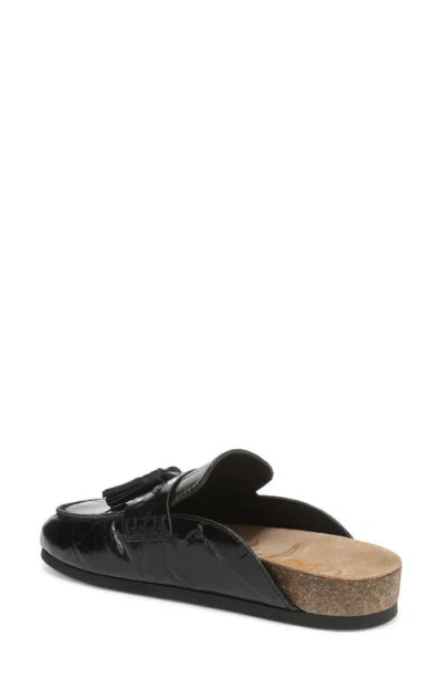 Sam Edelman Astrid Mule Black Croco Embossed Leather In Black