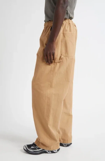 Mm6 Maison Margiela Elastic Waist Carpenter Pants In Brown