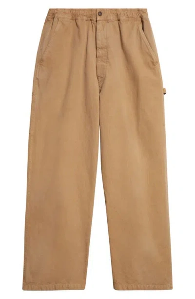 Mm6 Maison Margiela Elastic Waist Carpenter Pants In Brown