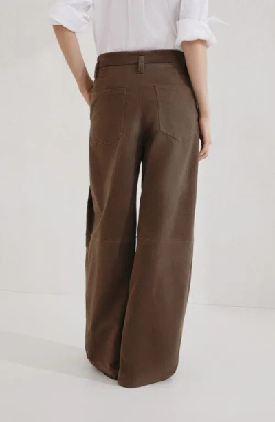 Brunello Cucinelli Cotton Moleskin Barrel Trousers In Green
