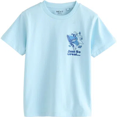 Next Kids' Shark Cotton Graphic T-shirt In Blue
