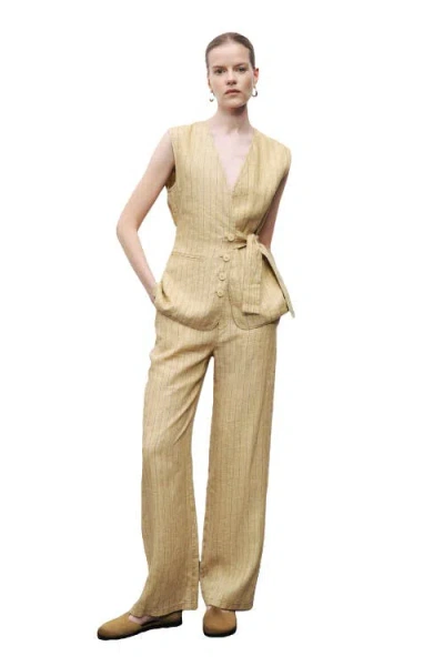 Nocturne Tie Detail Vest In Yellow