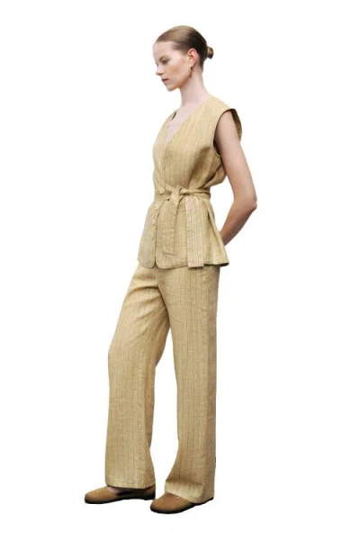 Nocturne Tie Detail Vest In Yellow