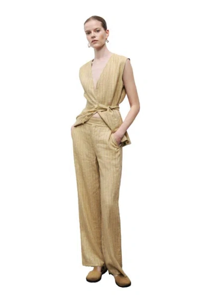 Nocturne Tie Detail Vest In Yellow