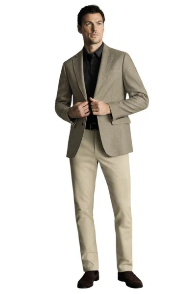 Charles Tyrwhitt Linen Cotton Jacket In Brown