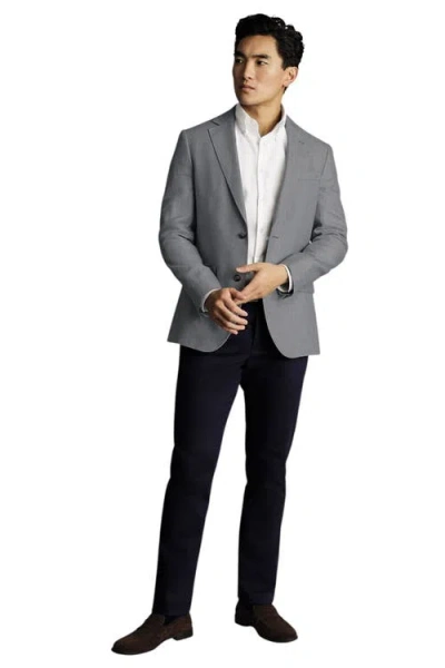 Charles Tyrwhitt Linen Cotton Jacket In Gray