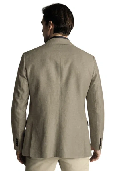 Charles Tyrwhitt Linen Cotton Jacket In Brown