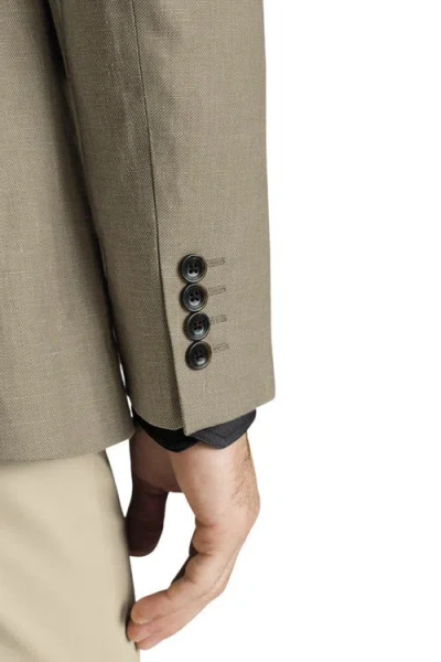 Charles Tyrwhitt Linen Cotton Jacket In Brown