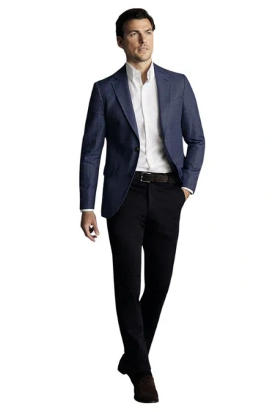 Charles Tyrwhitt Linen Cotton Jacket In Blue
