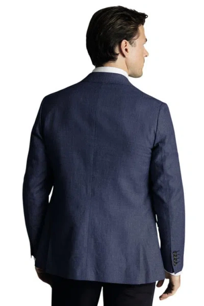 Charles Tyrwhitt Linen Cotton Jacket In Blue