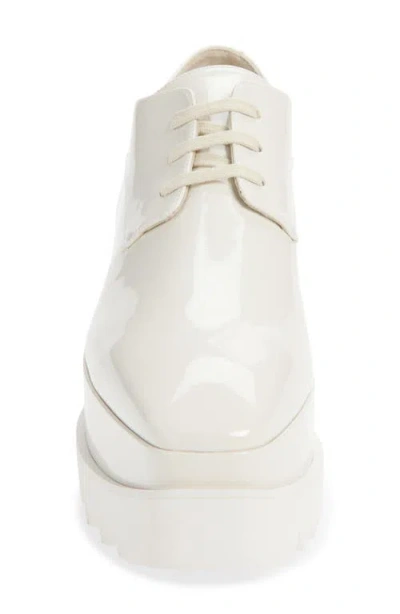 Stella Mccartney Elyse Vegetarian Patent-leather Platform Brogues In White