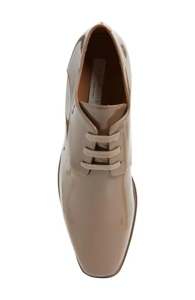 Stella Mccartney Elyse Shiny Patent Wedge Sneakers In Brown