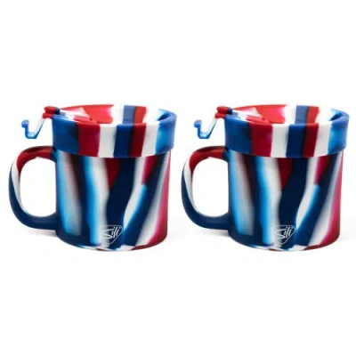 Silipint 2 Pack 16oz Silicone Coffee Mug W/ Lid, The Patriot