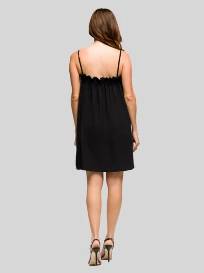 24seven Comfort Apparel Women's Square Neck Spaghetti Strap Smocked Pocket Mini Dress In Black