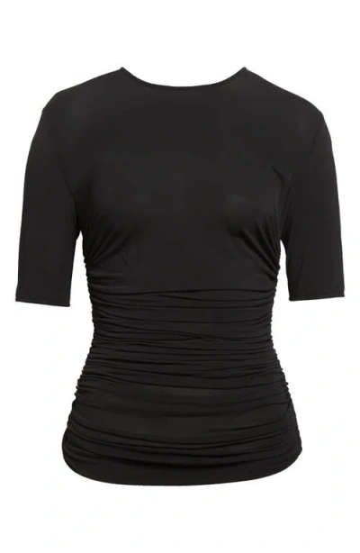 Alaïa Pleats Ruched Jersey T-shirt In Black