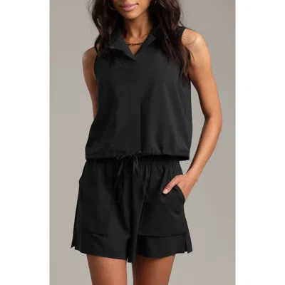 Rhone Mirage Sleeveless Performance Button-up Shirt In Black
