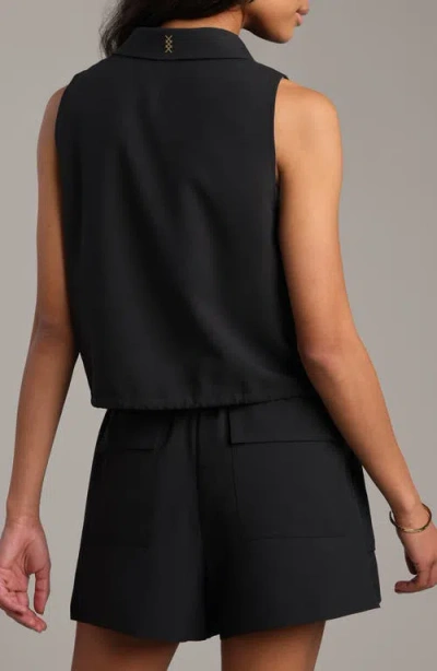 Rhone Mirage Sleeveless Performance Button-up Shirt In Black