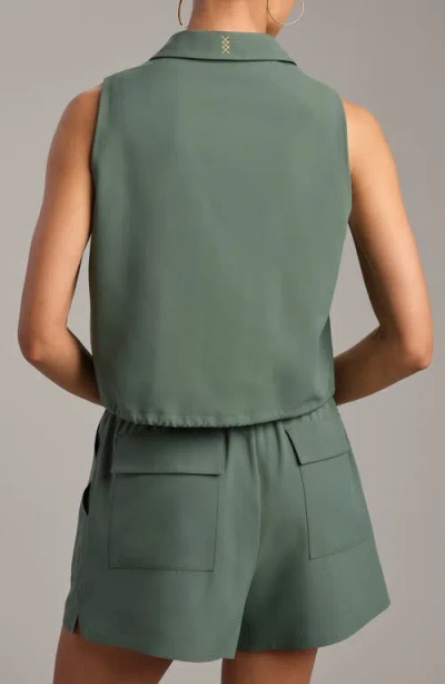 Rhone Mirage Sleeveless Performance Button-up Shirt In Green