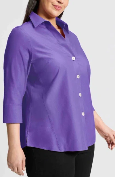 Foxcroft Paityn Button-up Shirt In Purple