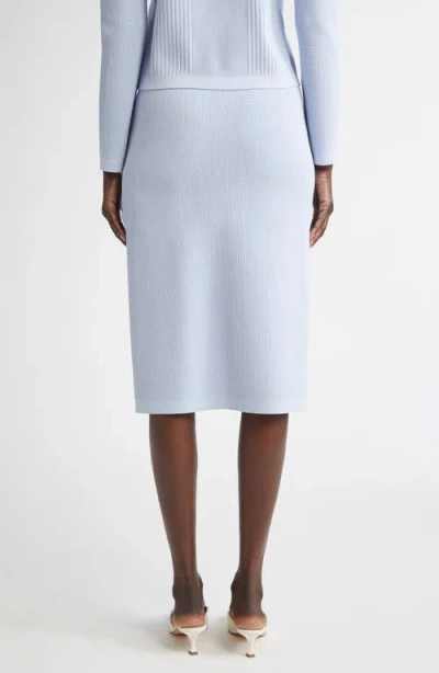 St John St. John Collection Mixed Stitch Flatback Rib Skirt In Blue
