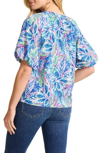Tommy Bahama Frond Grove Puffed Sleeve Top In Blue