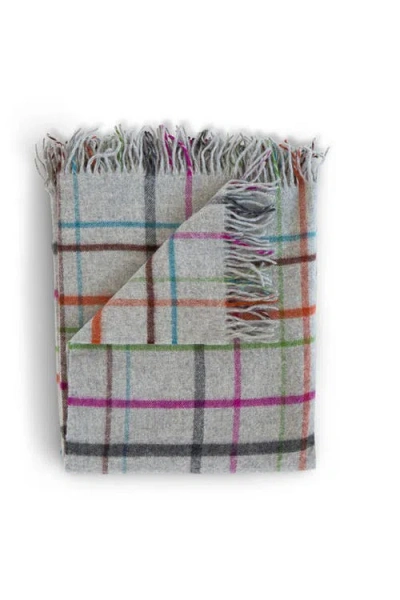 Evangeline Fog Plaid Multi Throw