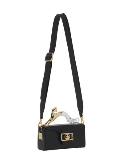 Lanvin Pencil Cat Nano Leather Bag With A Bi-material Cat