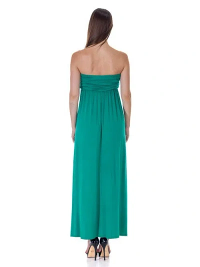 24seven Comfort Apparel Strapless Empire Waist Maxi Dress In Green