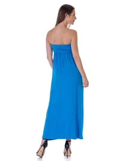 24seven Comfort Apparel Maternity Sleeveless Empire Waist Maxi Dress In Blue