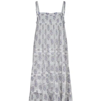 La Mandarine Women's White Sandrine Cotton Maxi Summer Dress. Floaty Summer Maxi Dress With Pockets