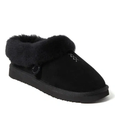 Dearfoams Fireside Adelaide Genuine Shearling Clog Slipper In Black