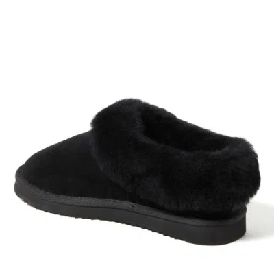 Dearfoams Fireside Adelaide Genuine Shearling Clog Slipper In Black
