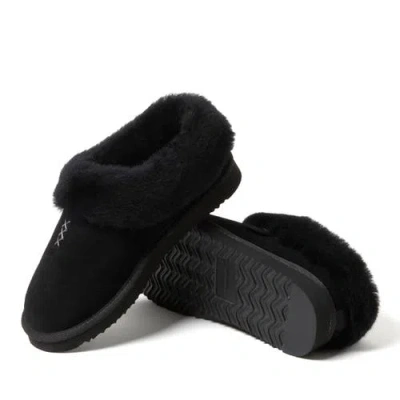 Dearfoams Fireside Adelaide Genuine Shearling Clog Slipper In Black