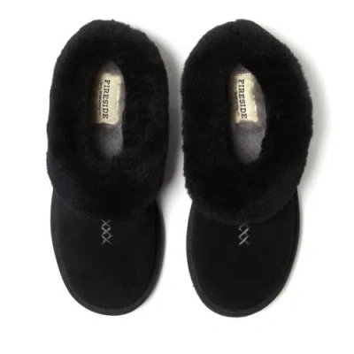 Dearfoams Fireside Adelaide Genuine Shearling Clog Slipper In Black