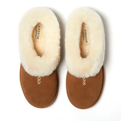 Dearfoams Fireside Adelaide Genuine Shearling Clog Slipper In Blue