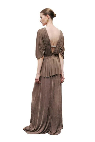 Nocturne Gathered Detail  Pants In Brown