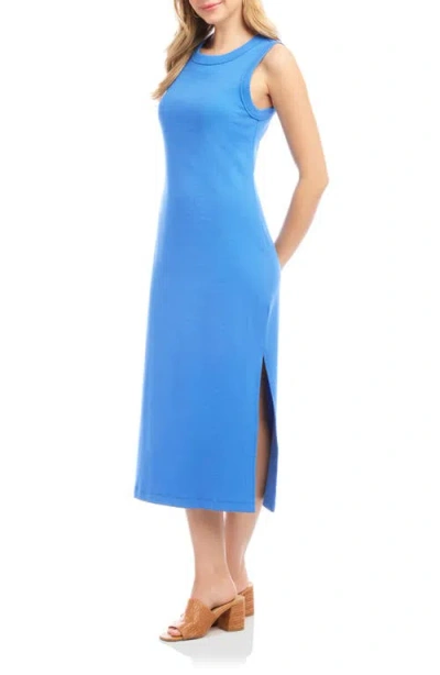 Karen Kane Sleeveless Ribbed Column Dress In Cornflower Blue In Blue