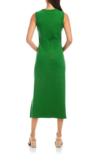 Karen Kane Sleeveless Ribbed Column Dress In Emerald In Green