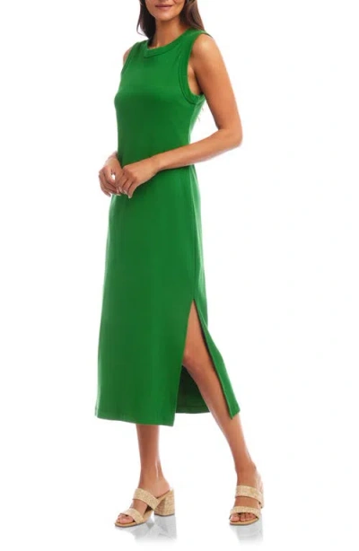 Karen Kane Sleeveless Ribbed Column Dress In Emerald In Green