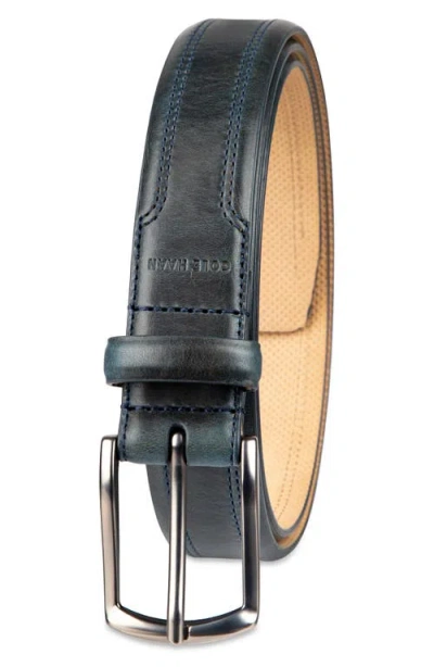 Cole Haan Fes Stitch Leather Belt In Black