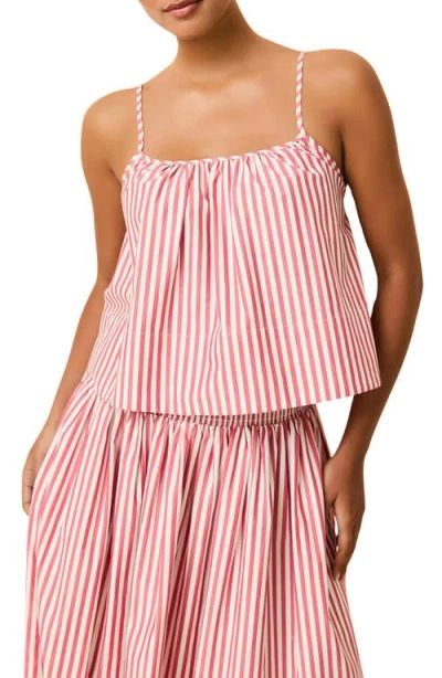 Solid & Striped The Mayan Stripe Cotton Camisole In Pink