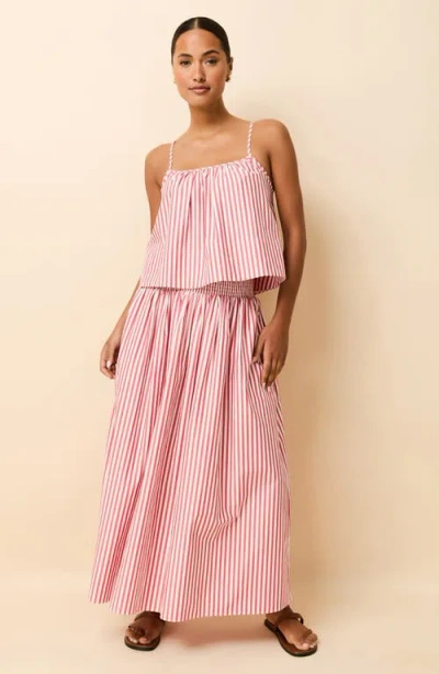 Solid & Striped The Mayan Stripe Cotton Camisole In Pink