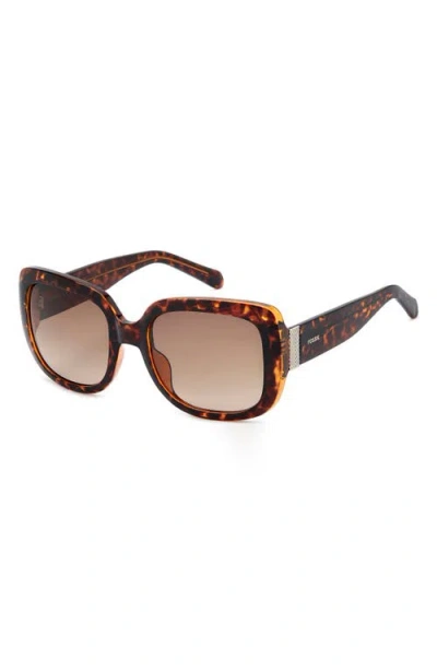 Fossil 54mm Gradient Rectangular Sunglasses