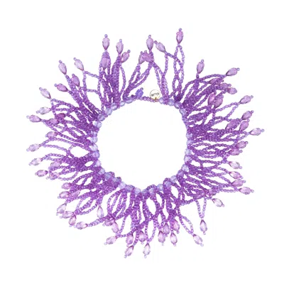 Tillie Beads Women's Pink / Purple Purple Reed Bead Necklace
