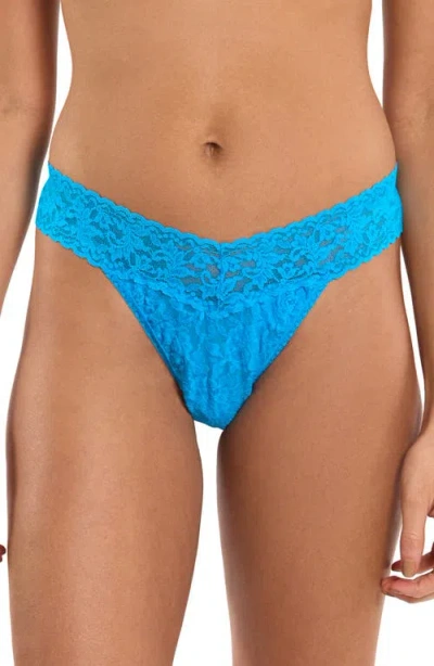 Hanky Panky Thong Womens Ocean Eyes Blue Lace Detail Underwear Buu143 In Blue